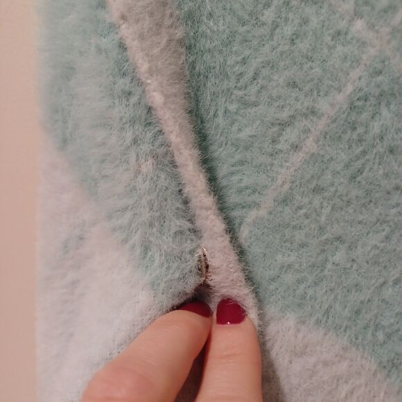 House Of Sunny Argyle Diamond Knit 2 in 1 V Neck Long Sleeve Sweater/Vest US 2 - Picture 8 of 10